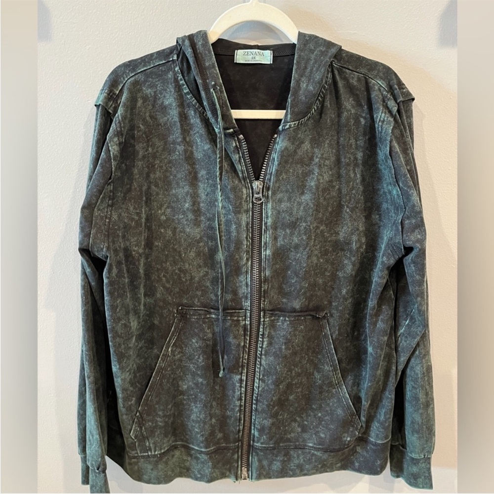 Zenana Acid Wash Hoodie